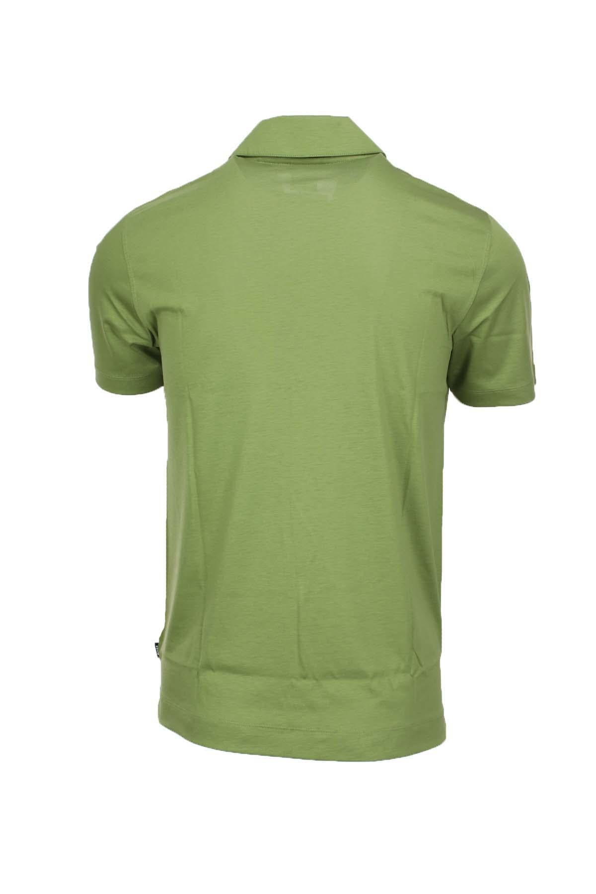 Polo mezza manicain cotone e lino con zip 