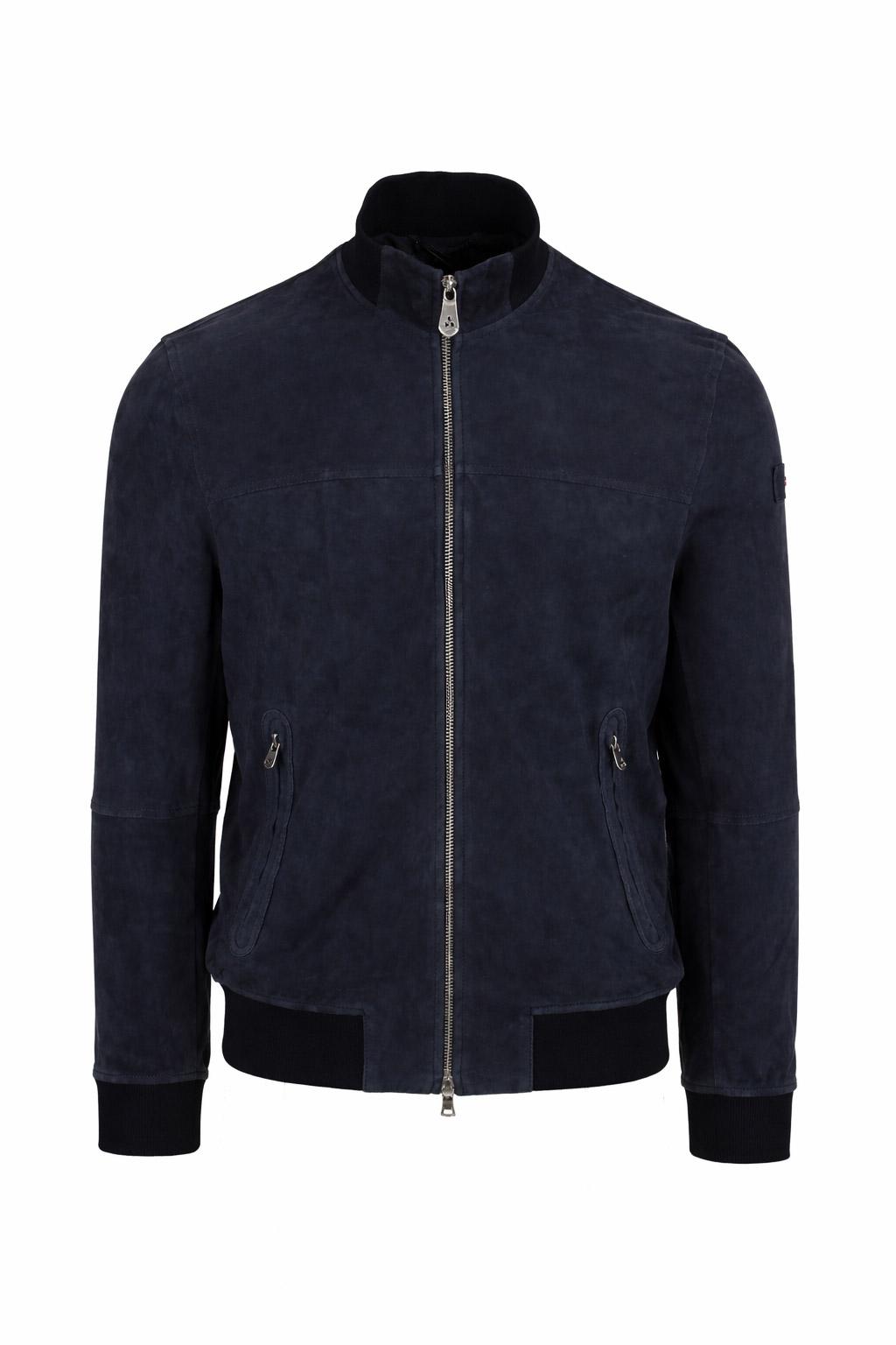 Giubbotto Uomo Sands  in Suede Collo Alto Zip Argento 