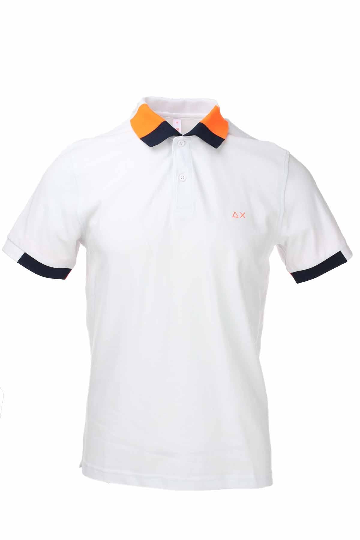 Polo mezza manica piquet cotone profili fluo 
