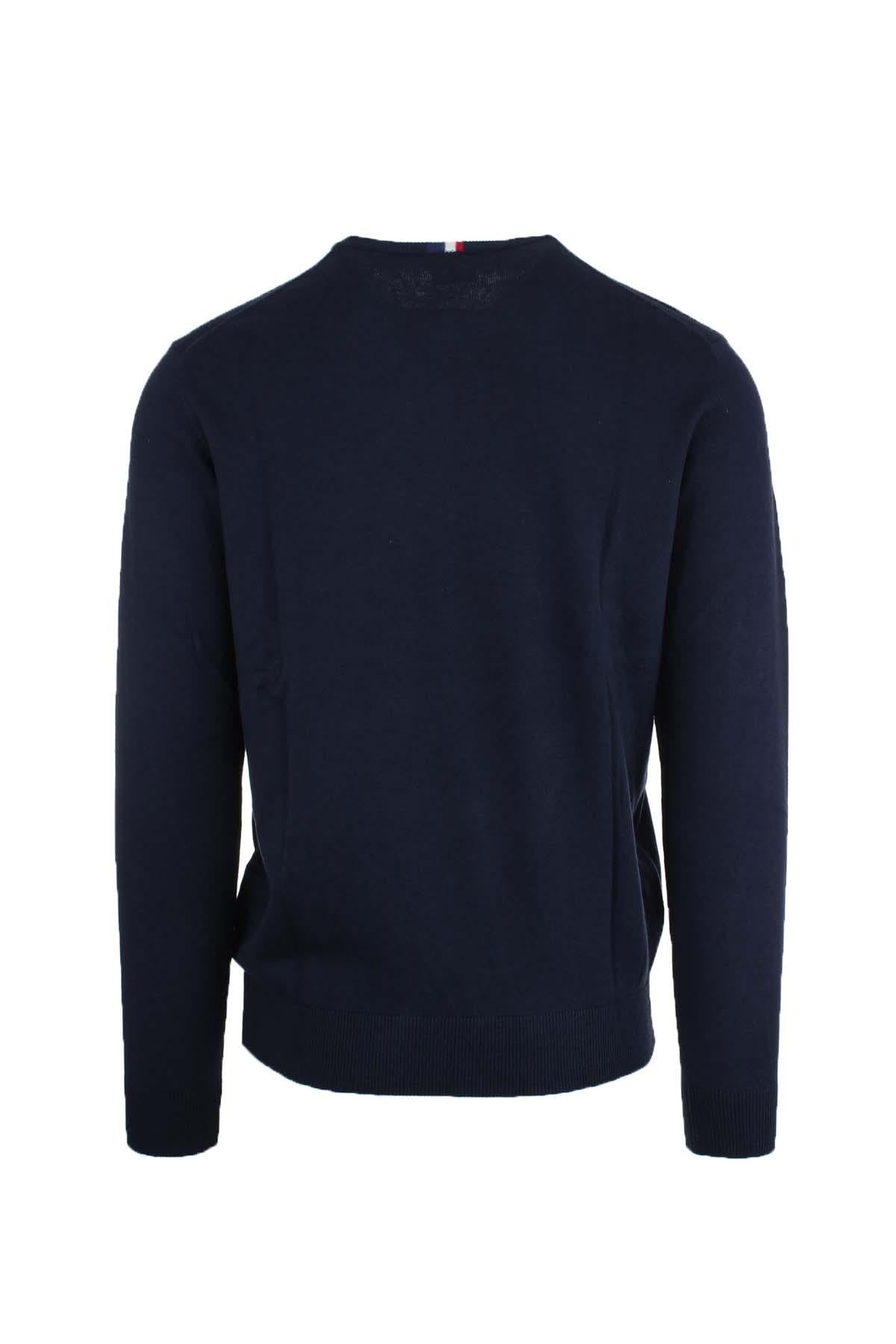 Maglia girocollo in cotone e cachemire con logo 