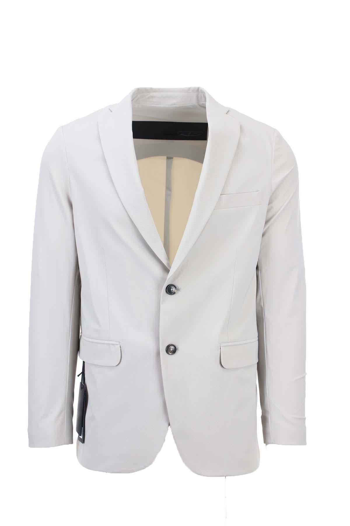 Giacca monopetto in tessuto tecnico microfantasia 