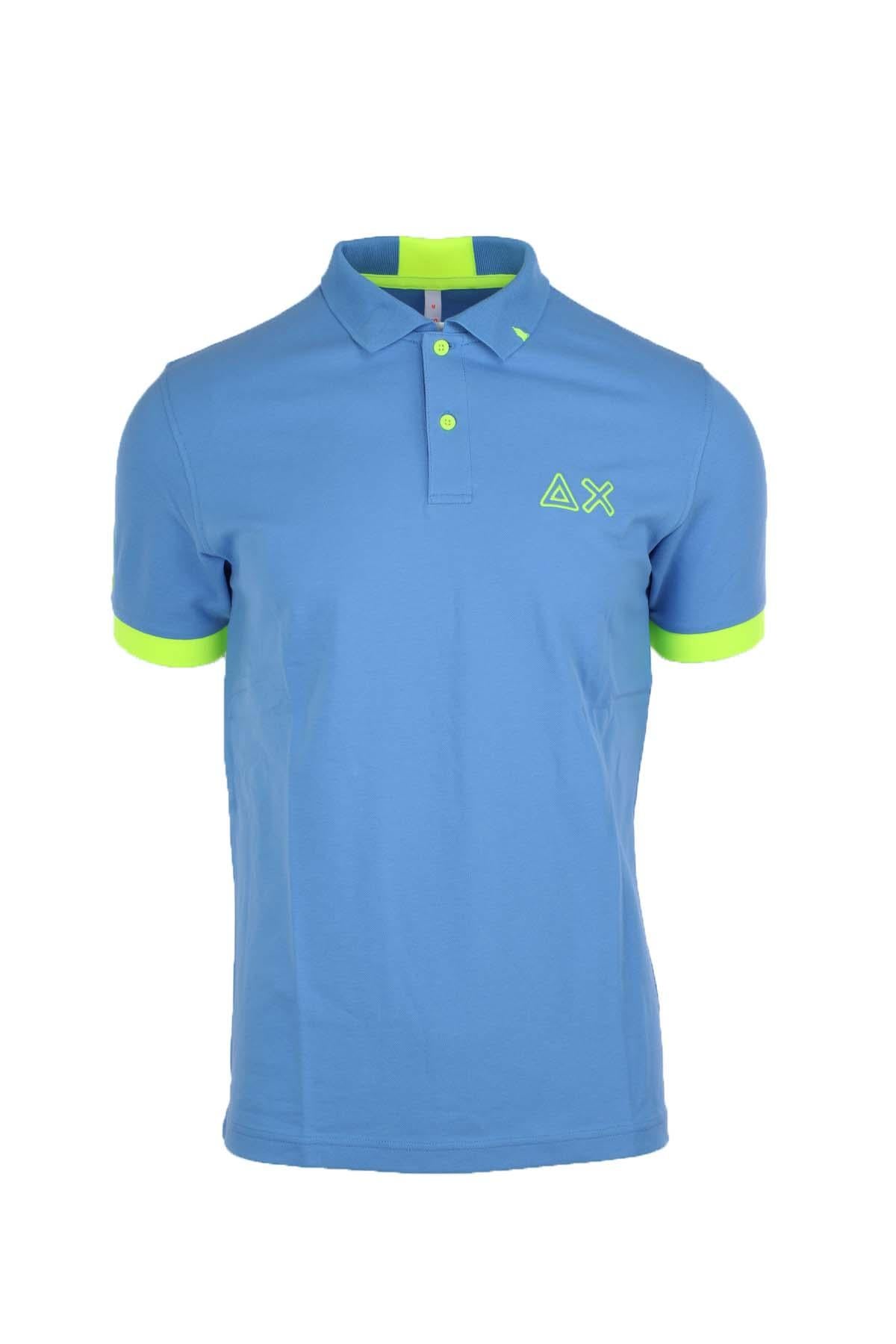 Polo mezza manica con dettagli e logo fluo 