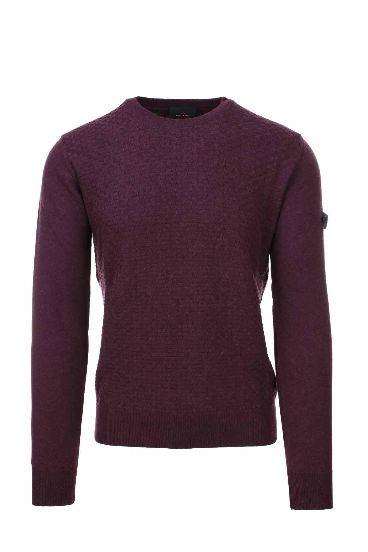 Maglia girocollo con intarsi 