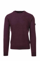 Maglia girocollo con intarsi 