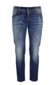 Jeans denim 5 tasche con rotture