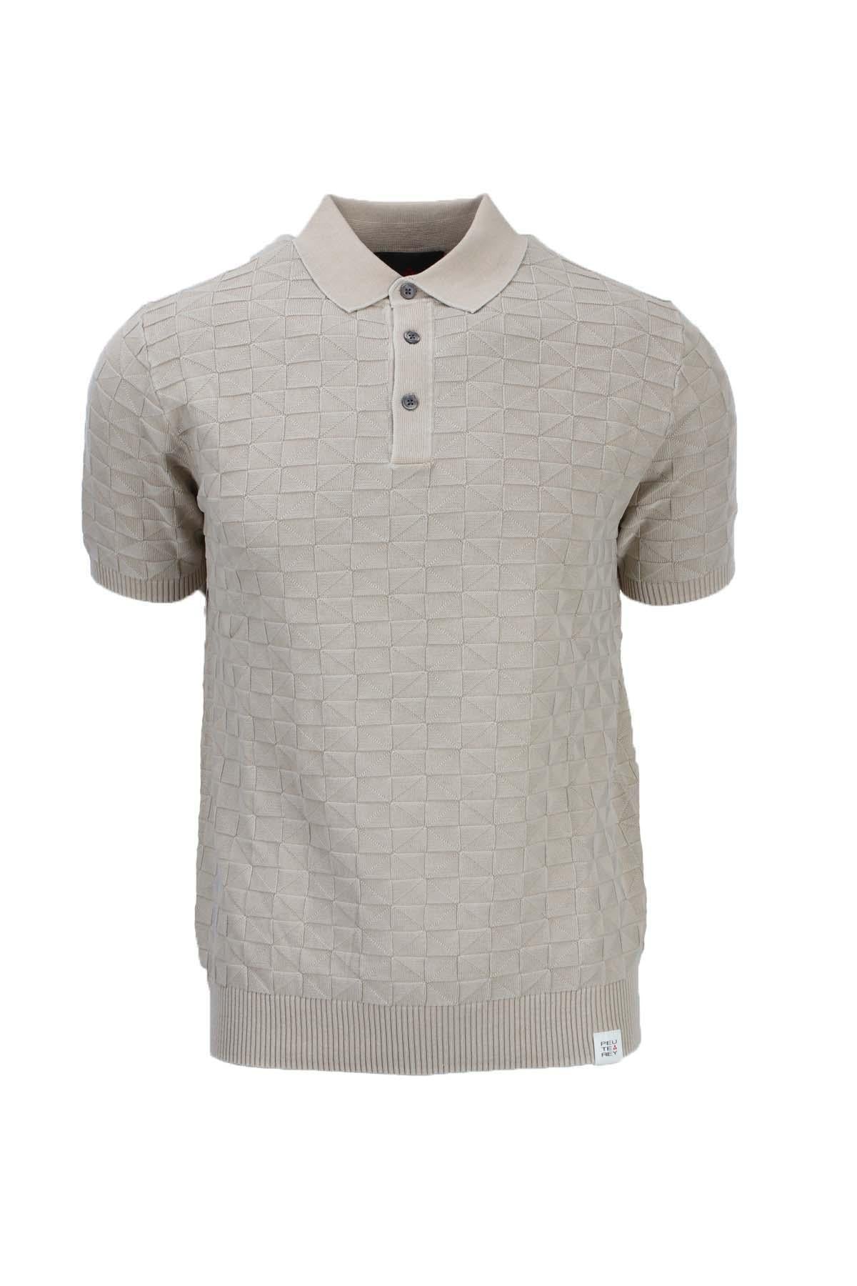 Polo in filo di cotone effetto 3D 