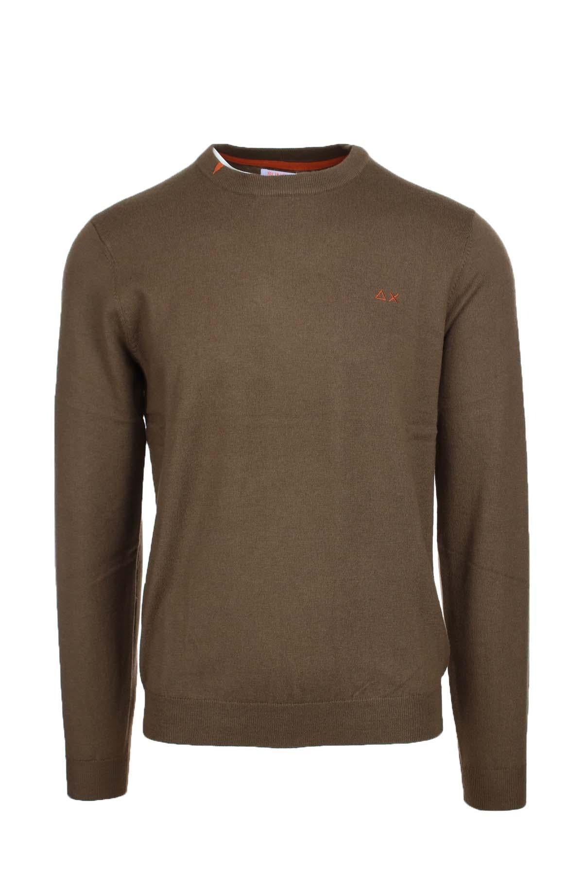 Maglia girocollo in lana e cotone 