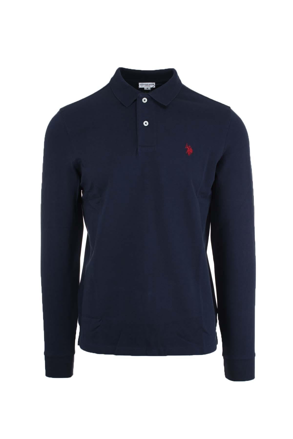 Polo manica lunga in pi con logo 