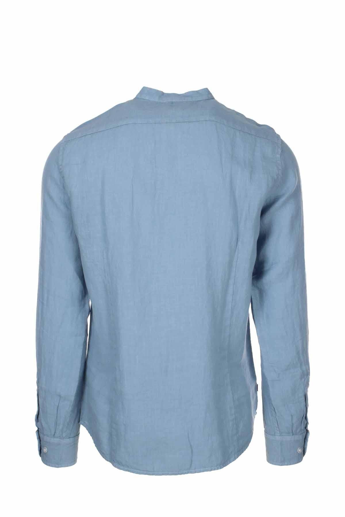Camicia lino manica lunga collo coreana 