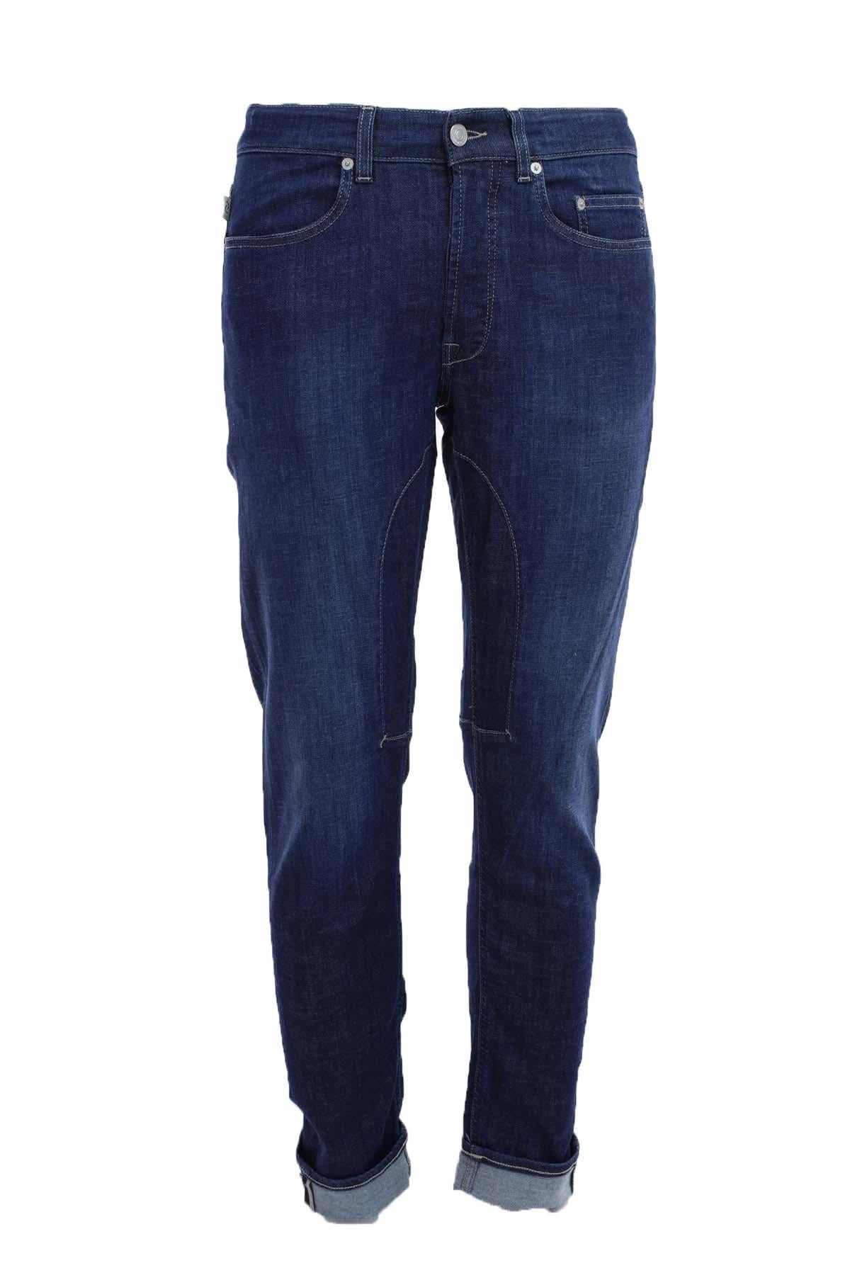 Jeans denim 5 tasche con toppe 