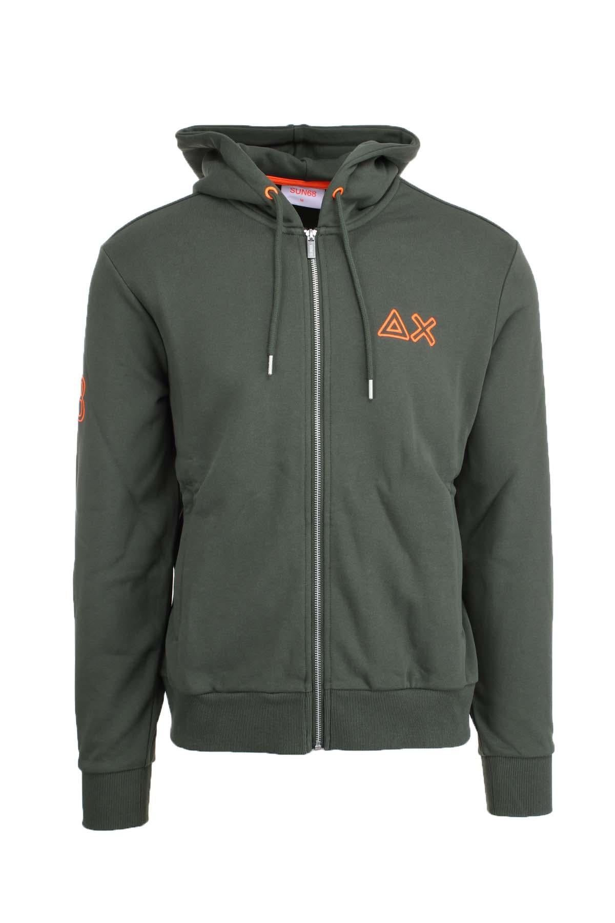 felpa cardigan zip con cappuccio 