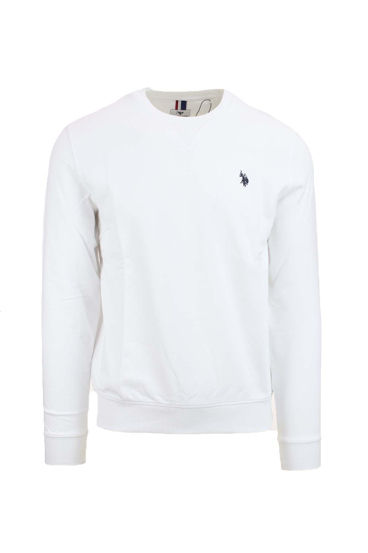 Felpa girocollo in cotone con logo 