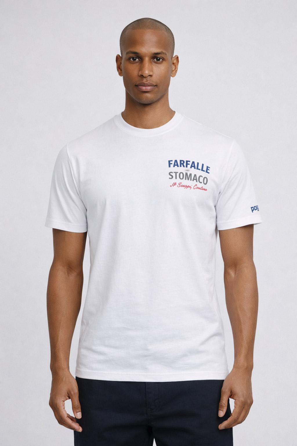 Tshirt Uomo in Cotone con Stampa Farfalle nello Stomaco 