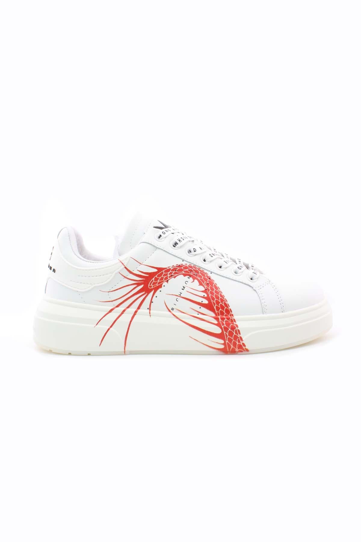 Sneaker in pelle liscia con logo in contrasto Richmond 