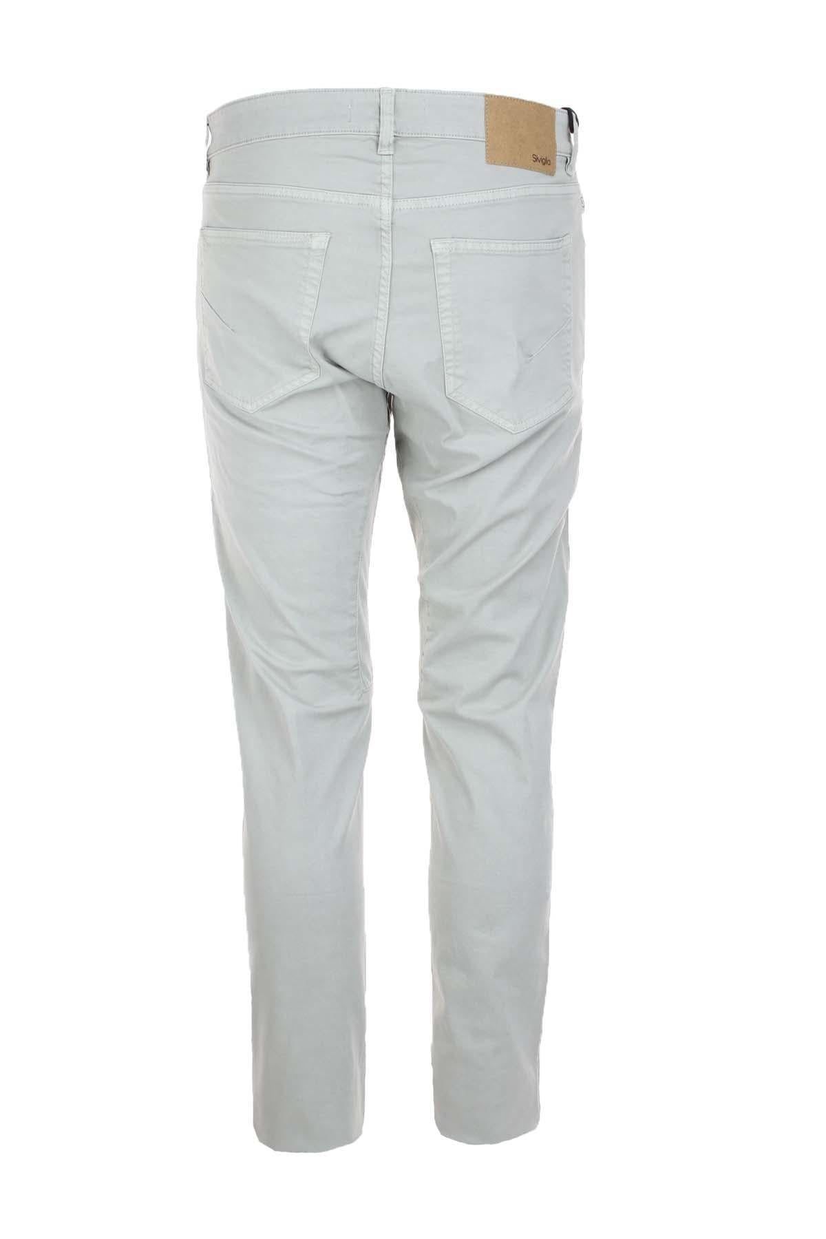 Pantalone 5 tasche in cotone leggero con toppe 