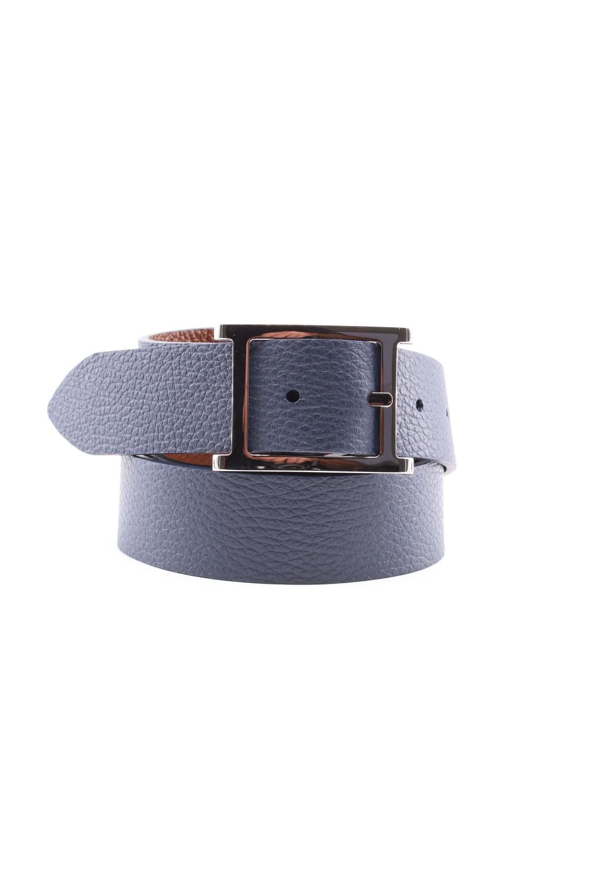 Cintura in pelle reversibile double face 