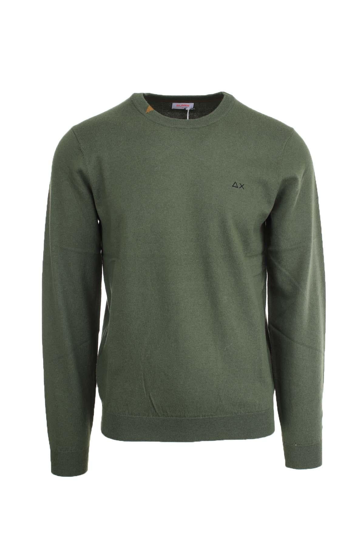 Maglia girocollo in lana e cotone 