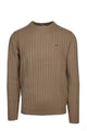 Maglia girocollo in lana a trecce
