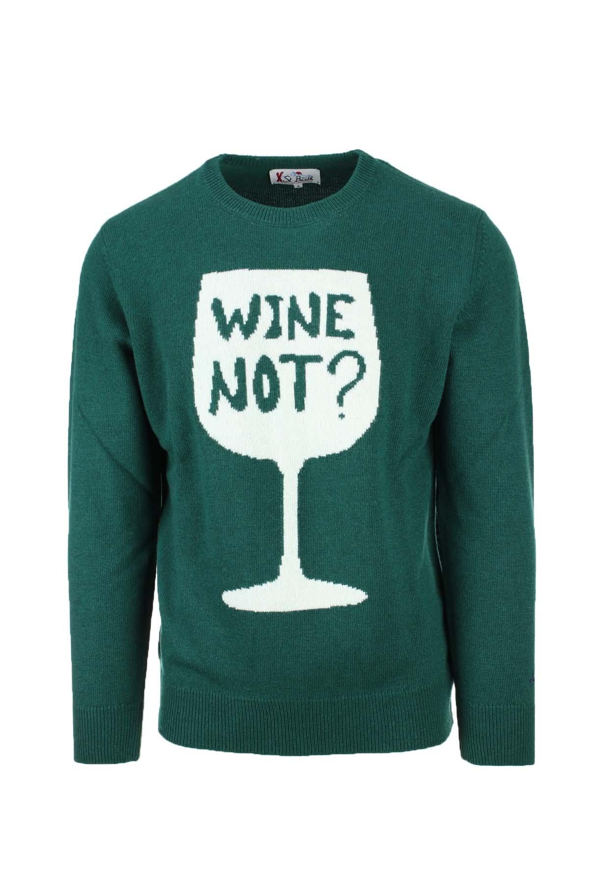 Maglia pullover girocollo in lana Wine Not 