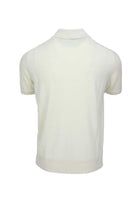 Polo mezza manica in misto lino con zip 
