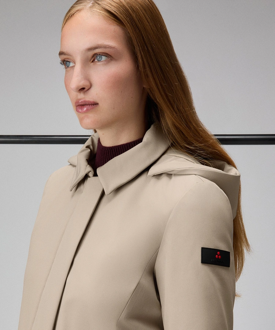 Piumino lungo in tessuto tecnico Telia 