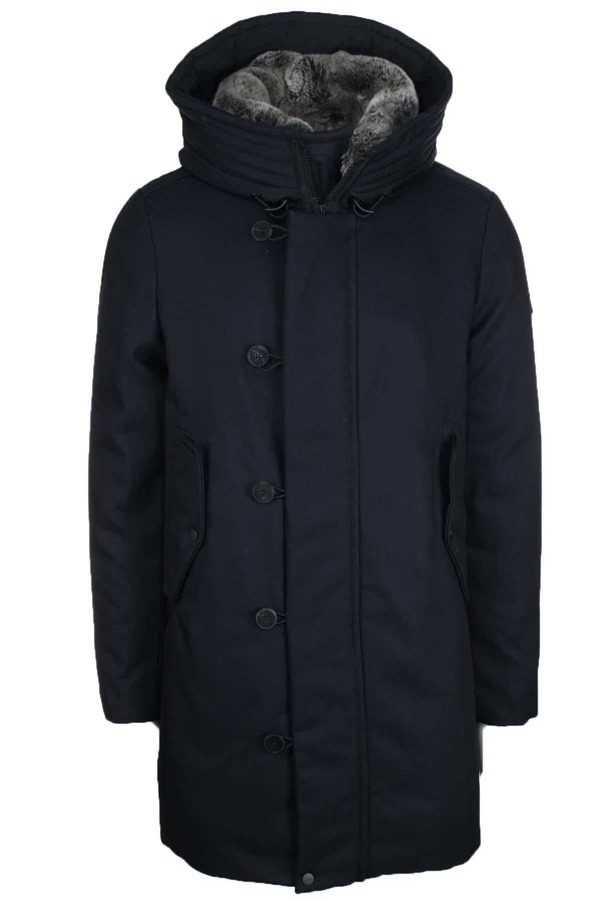 Parka con cappuccio e vera pelliccia 