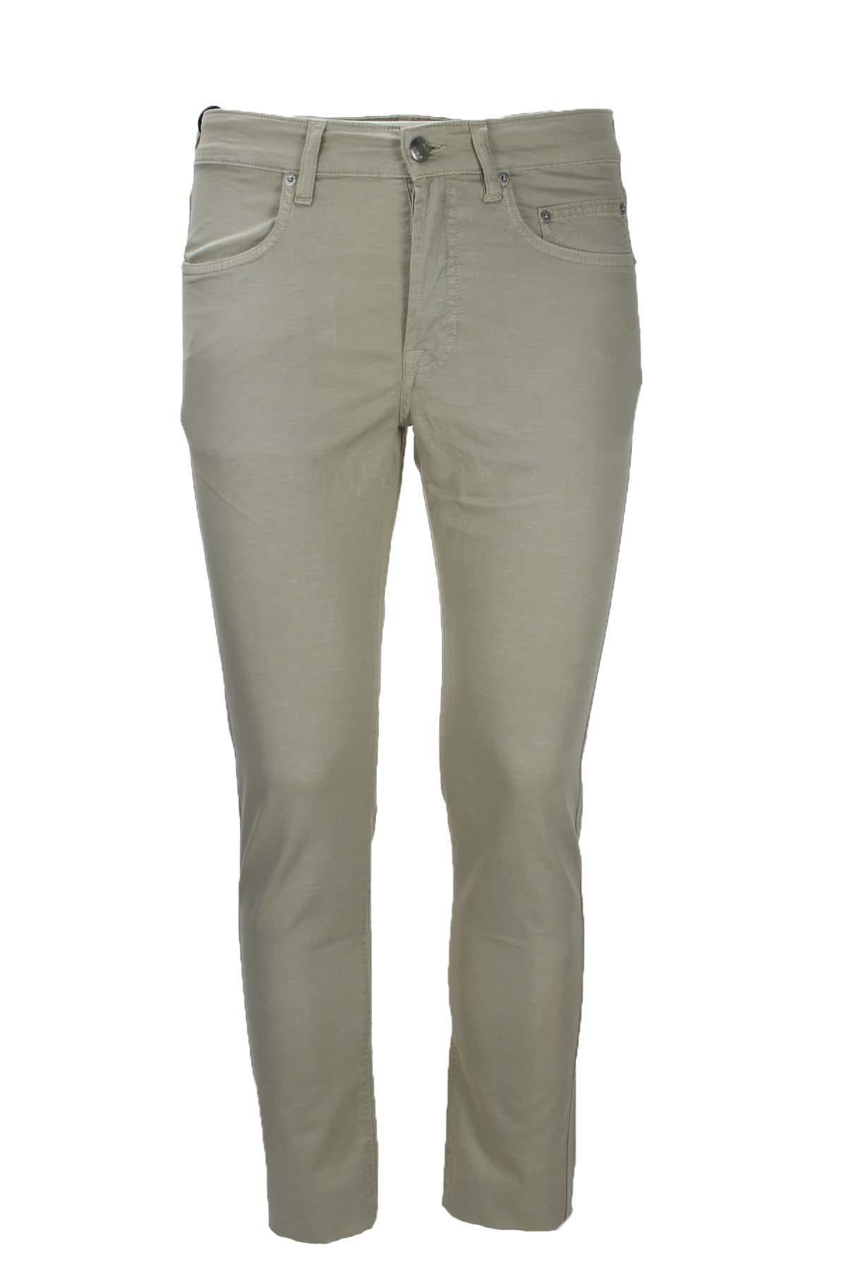 Pantalone 5 tasche in cotone lino 