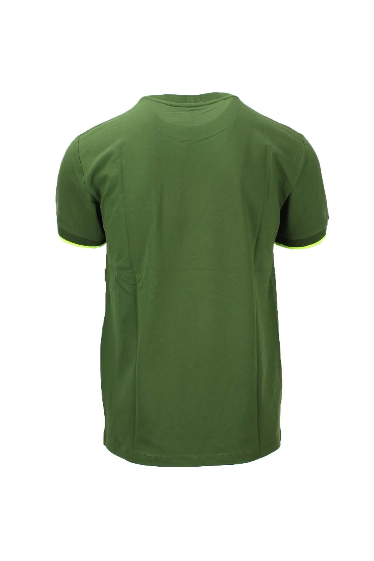 T-Shirt con taschino in cotone piquet dettagli fluo 
