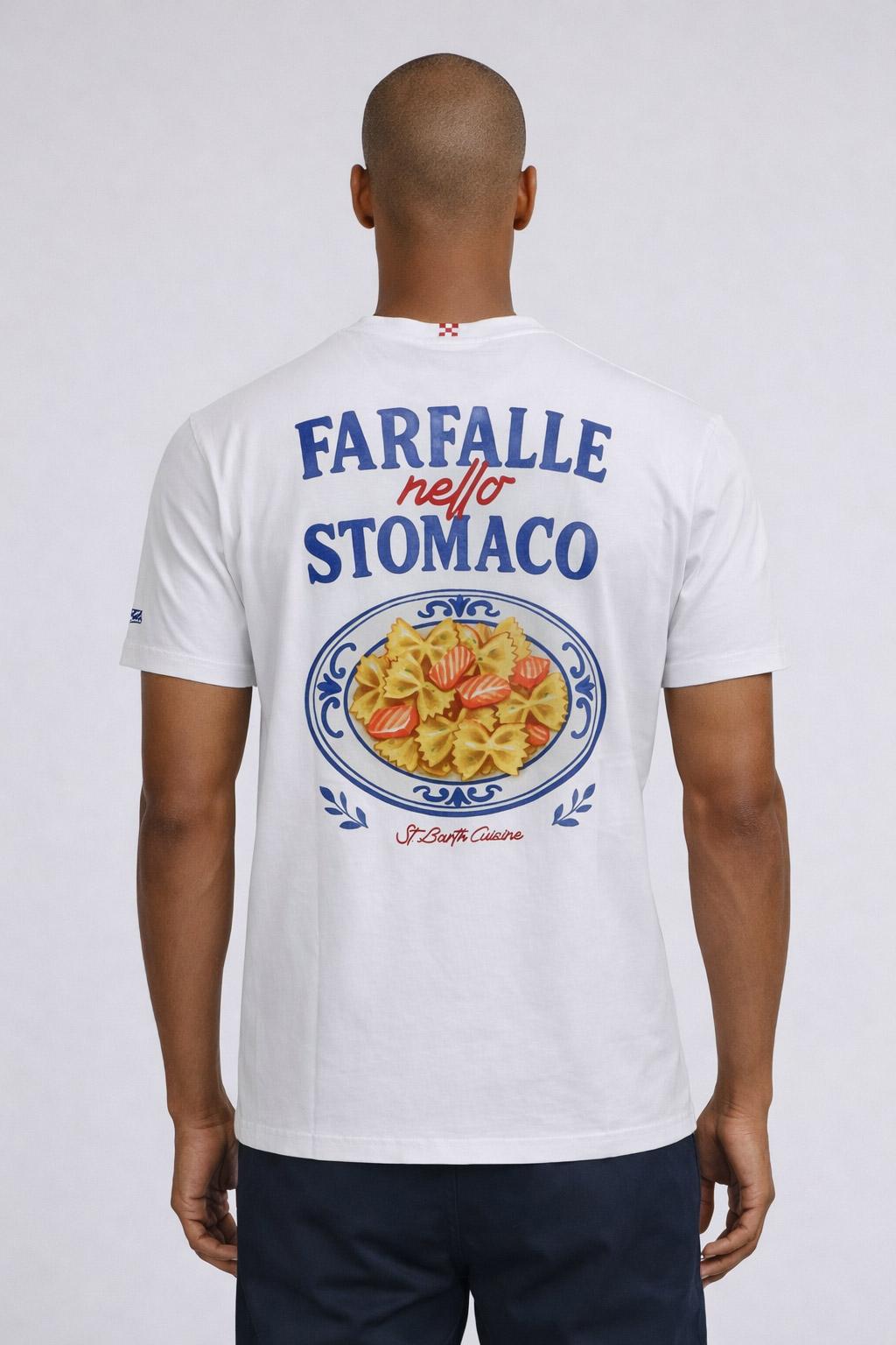 Tshirt Uomo in Cotone con Stampa Farfalle nello Stomaco 