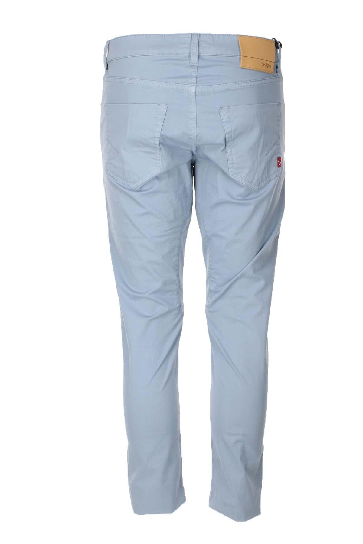 Pantalone 5 tasche in raso di cotone 