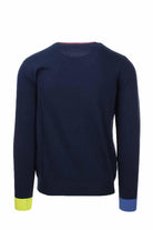 Maglia girocollo in cotone con contrasti. 