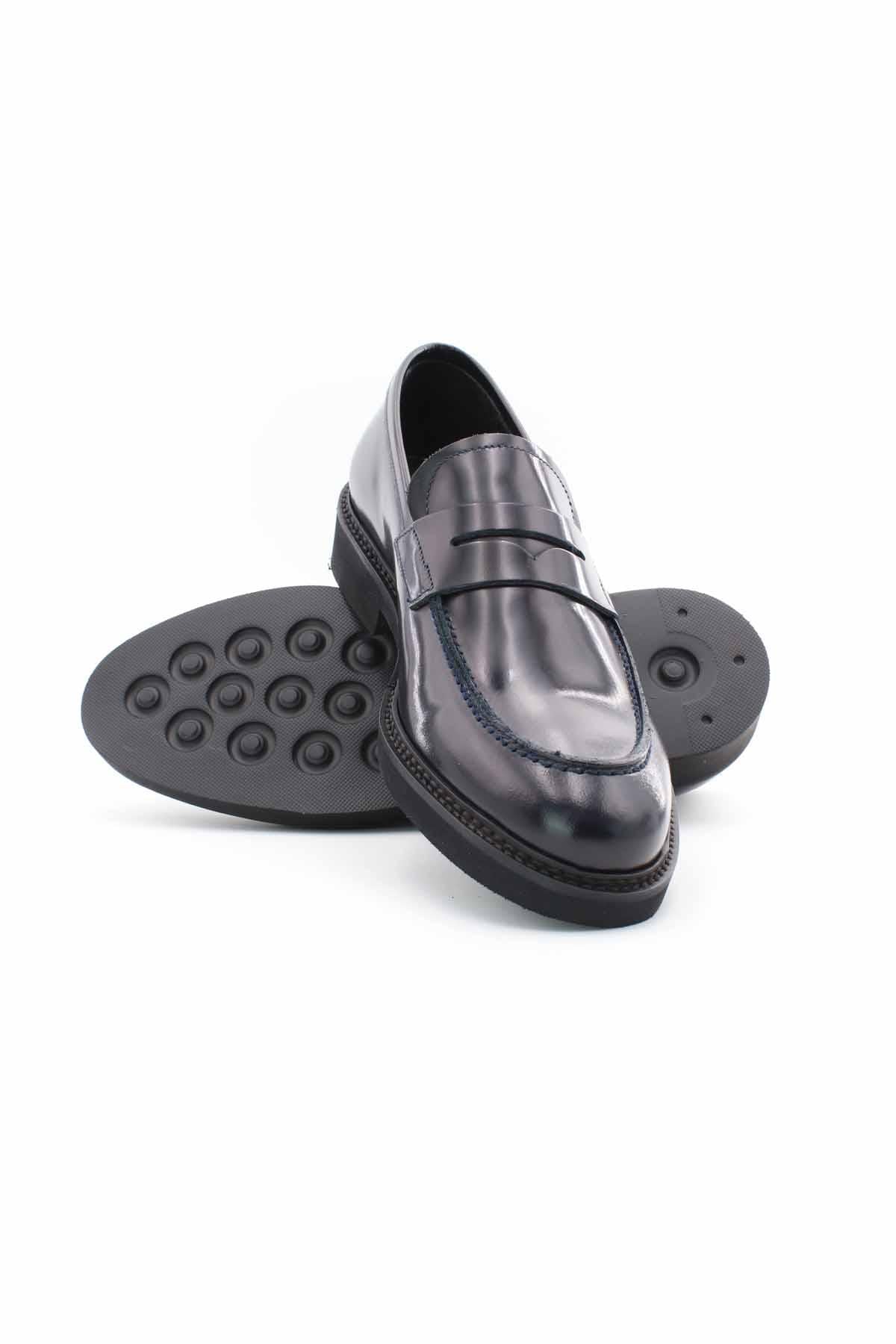 Mocassini college suola in gomma 