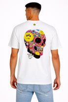 T-Shirt Uomo Teschio in Microperline sul Retro 