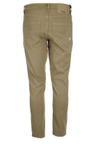 Pantalone 5 tasche in cotone con toppa in alcantara 