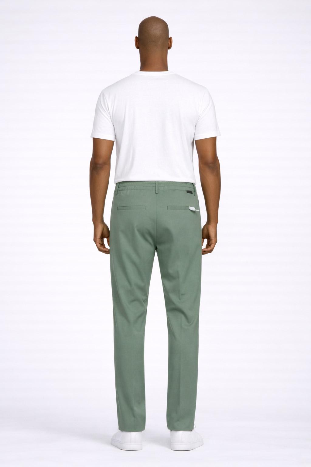Pantalone Chino Uomo in Jersey con Elastico 