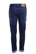 Jeans denim 5 tasche con toppe 