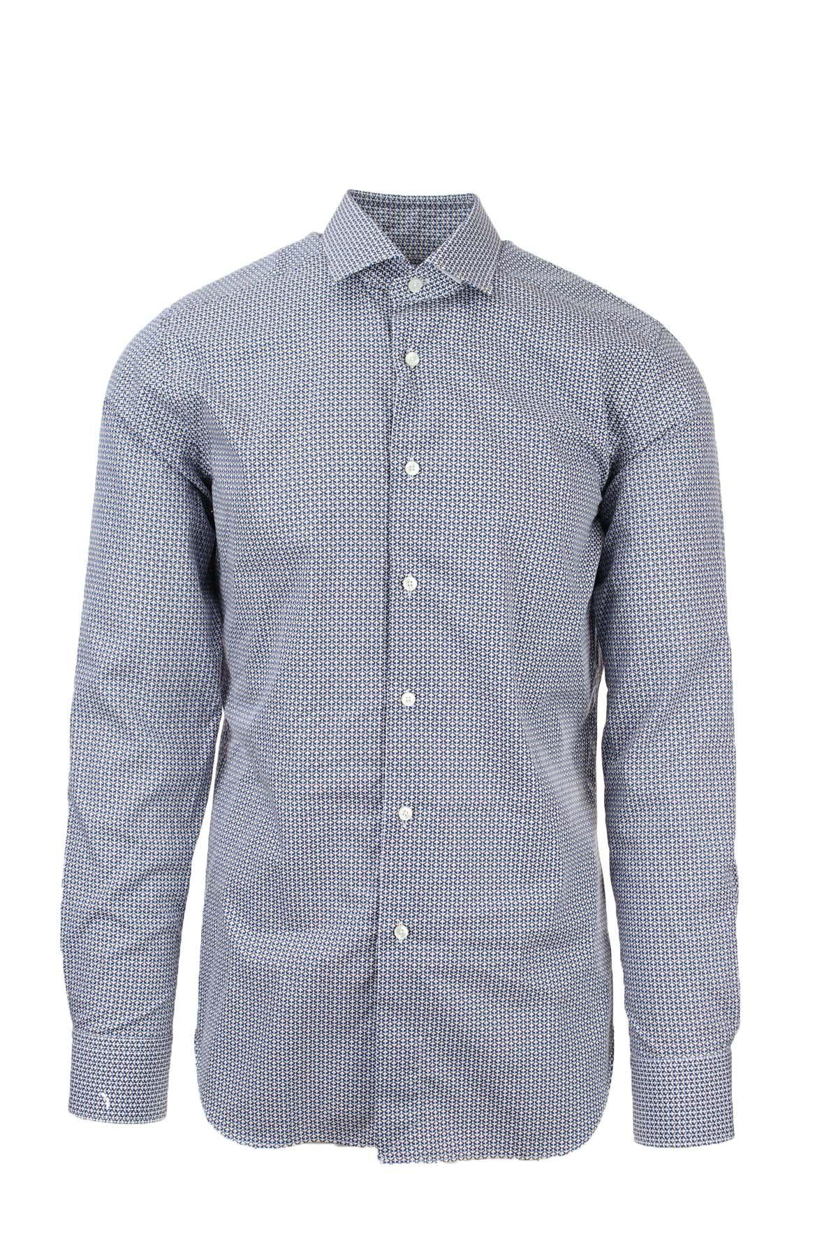 Camicia in cotone microfantasia 