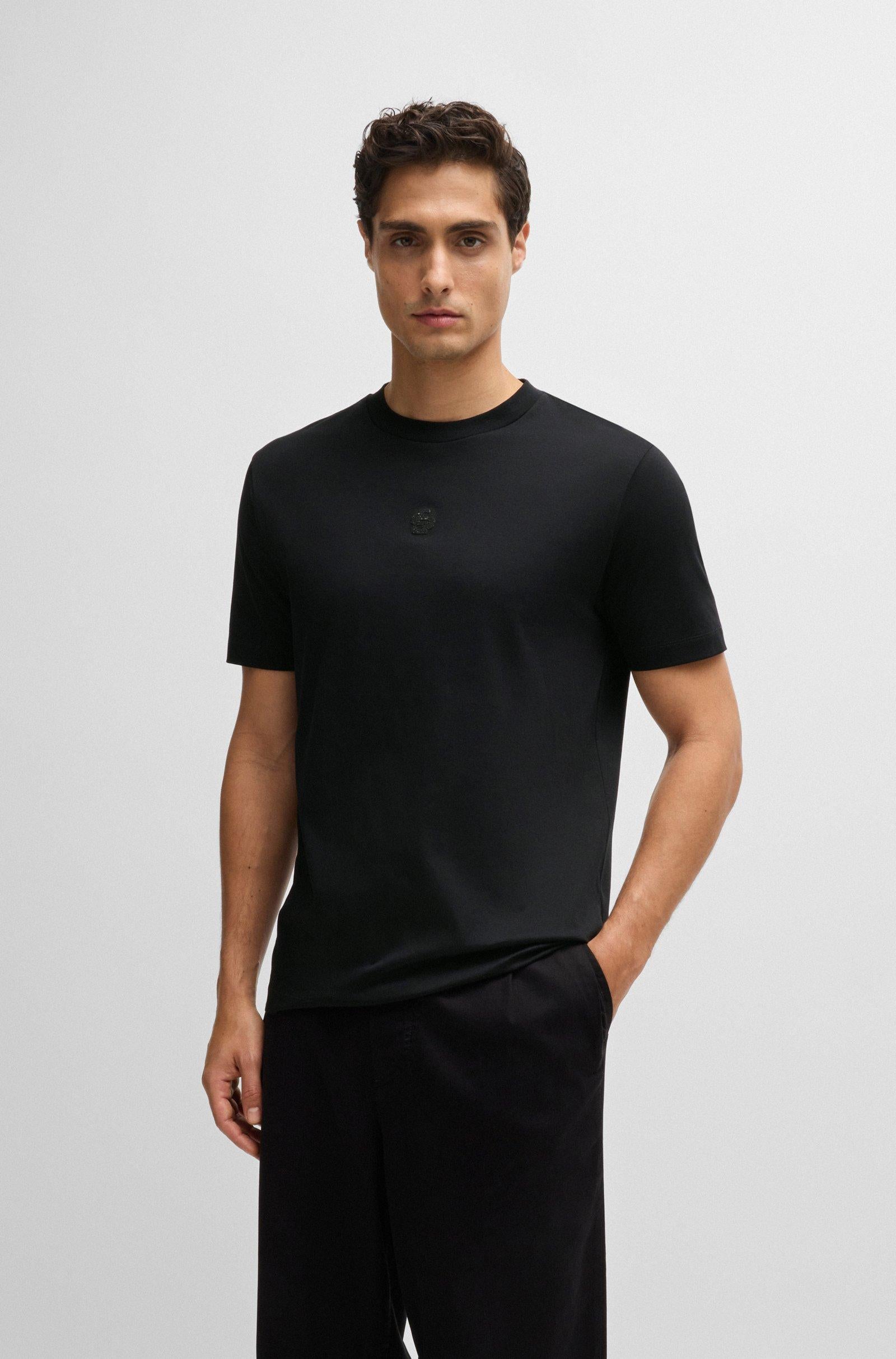 Tshirt mezza manica con logo glitterato double B 