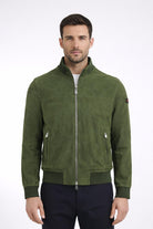 Giubbotto Uomo Sands  in Suede Collo Alto Zip Argento 