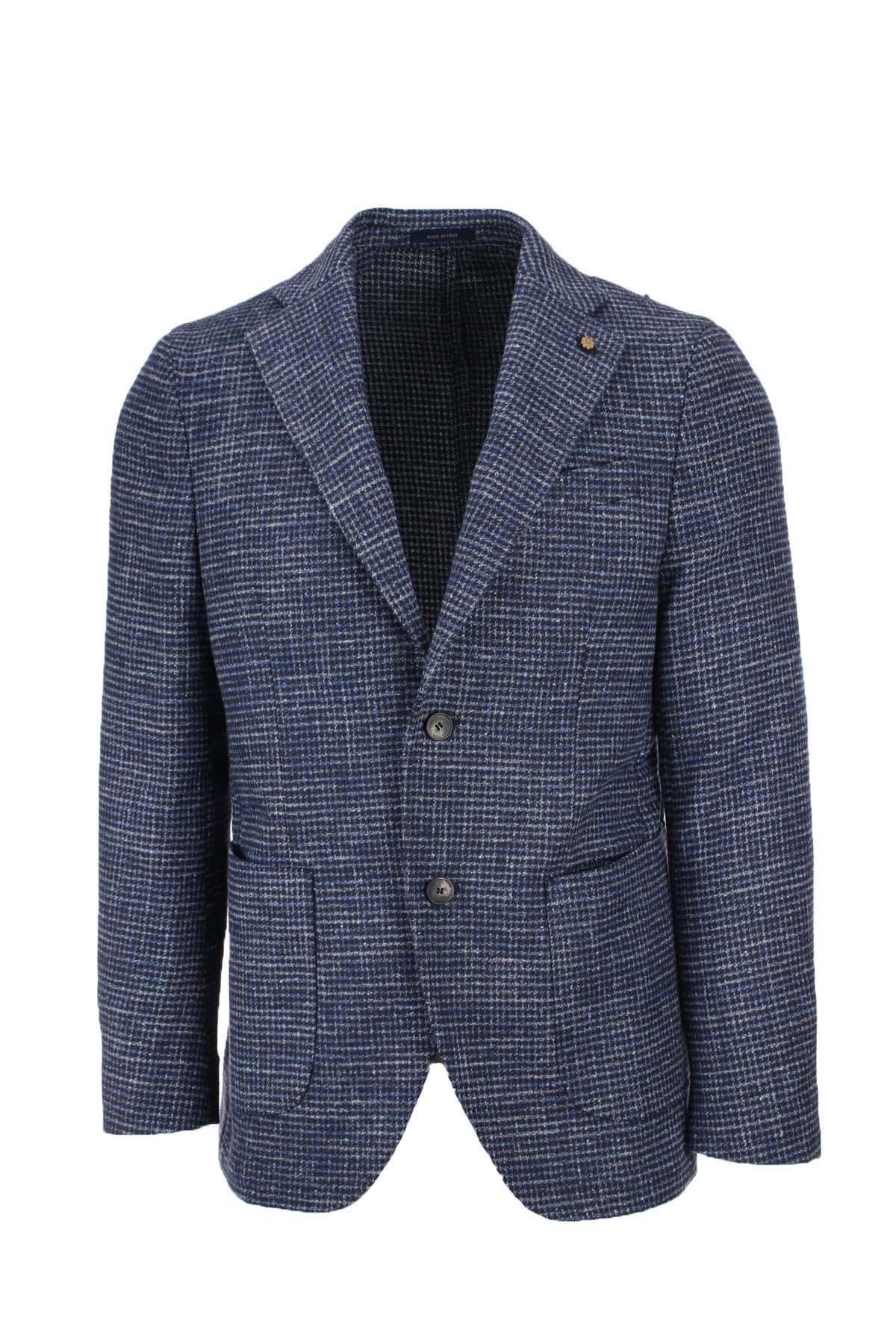 Giacca monopetto lana micro quadri 