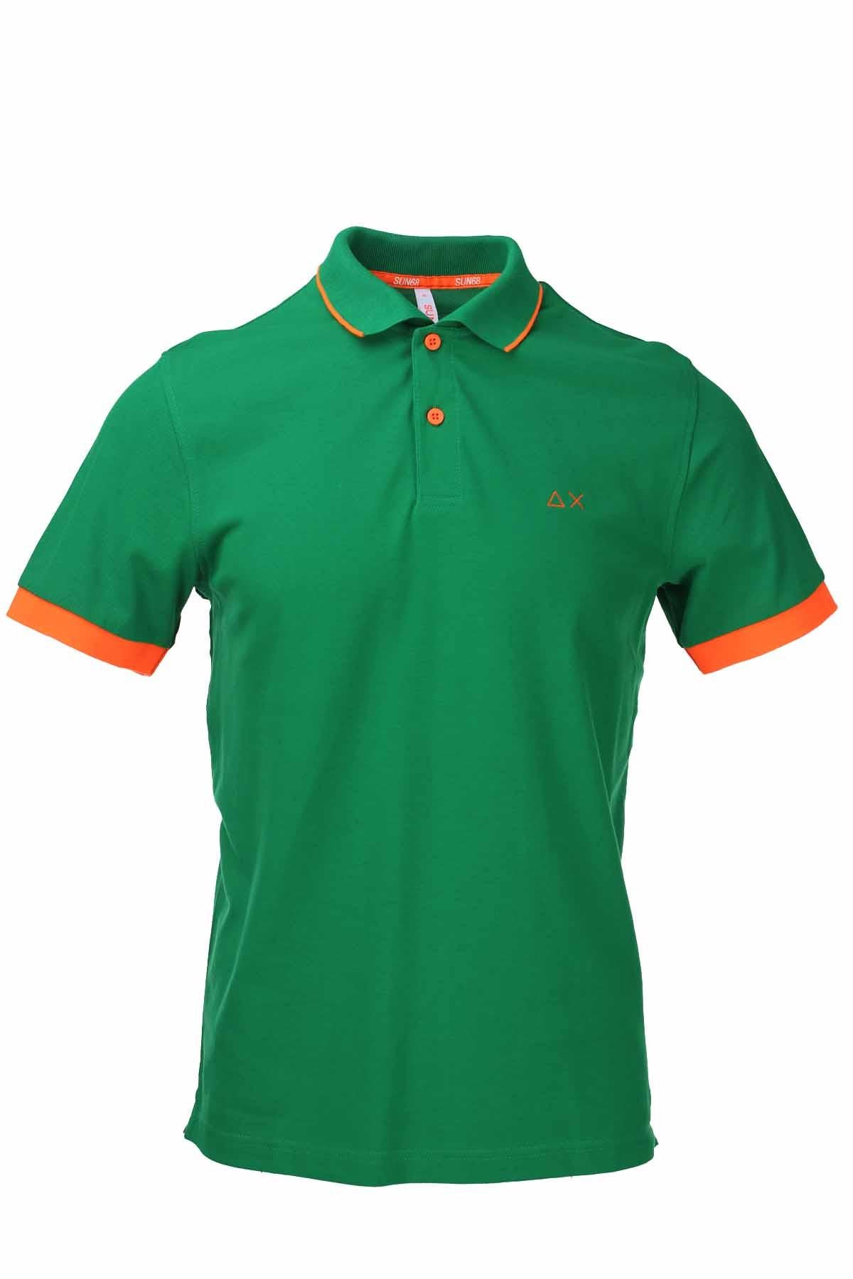 Polo mezza manica bordo profilo fluo 