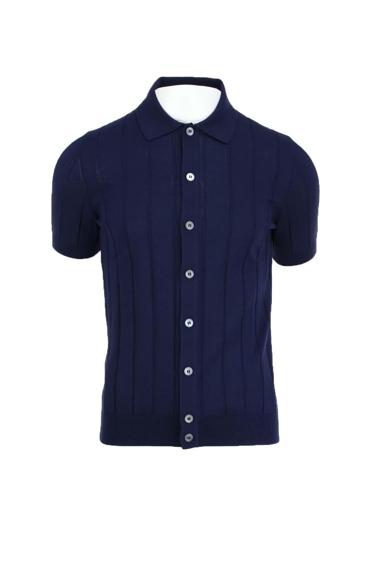 Maglia cardigan con bottoni in filo di cotone 