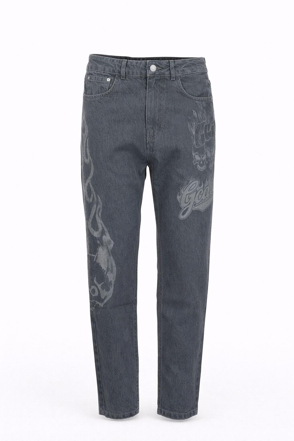 Jeans 5 tasche Uomo con Stampa e Logo 