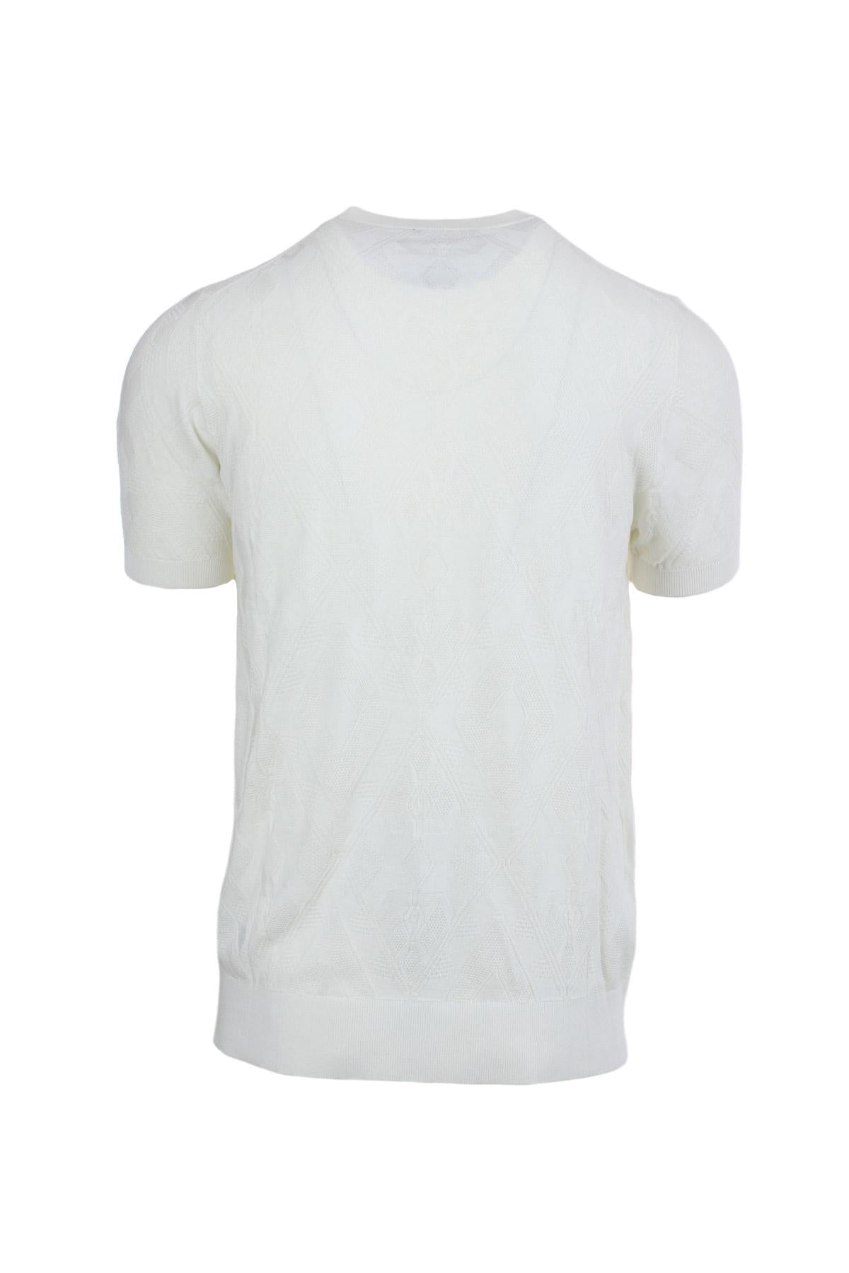 Maglia Uomo Filo Seta Cotone Intarsi 