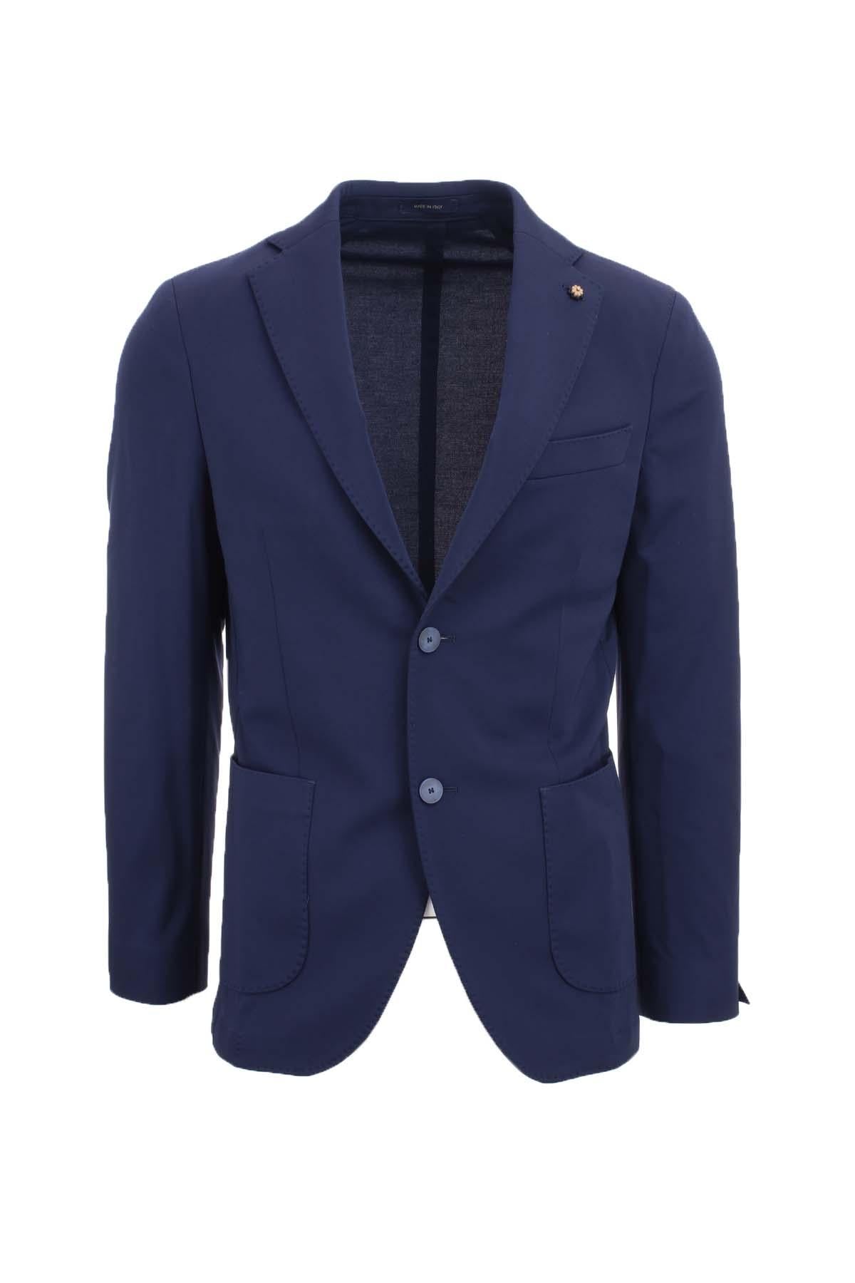 Giacca monopetto sfoderata in tessuto stretch 