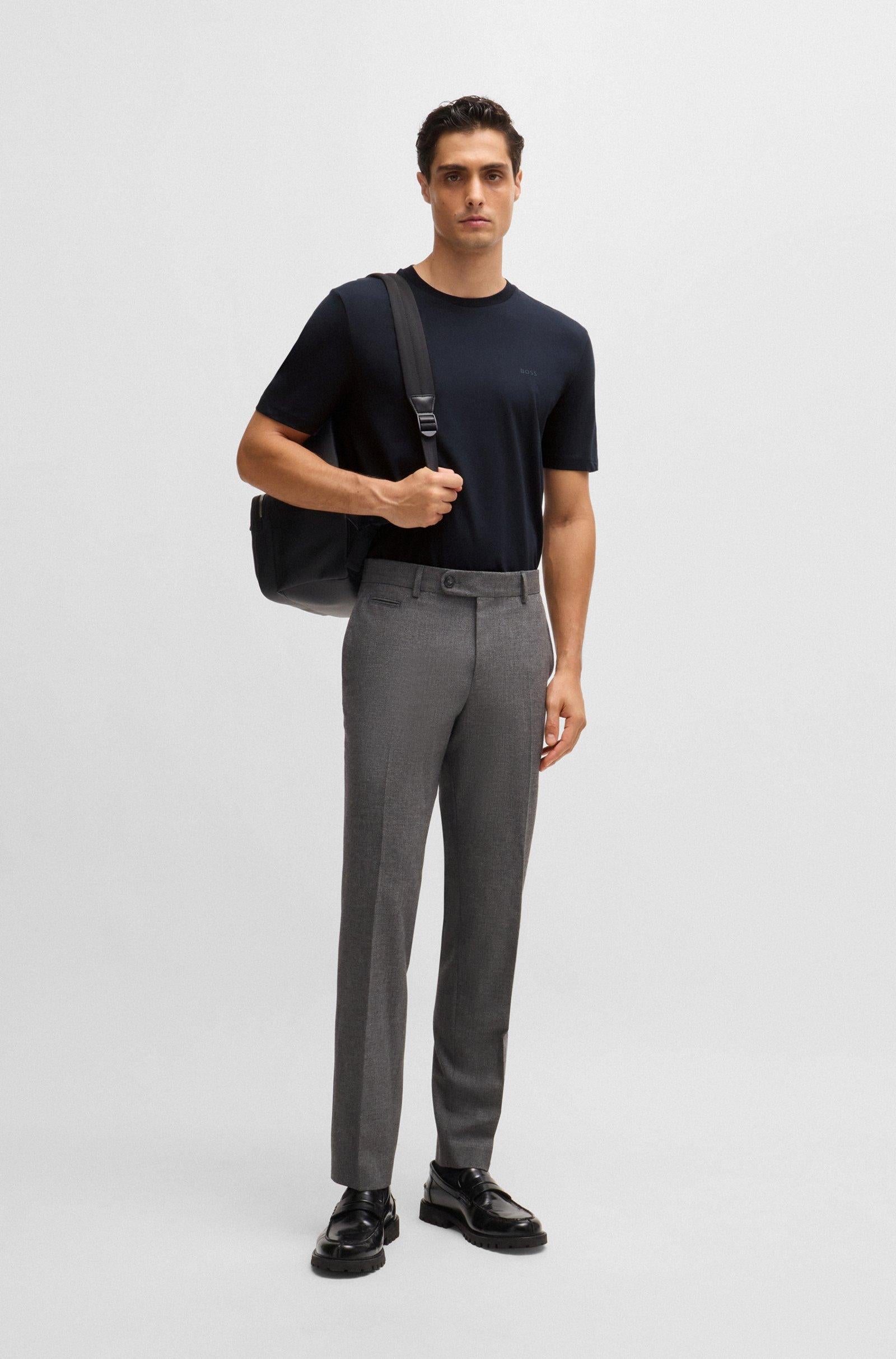 T-shirt mezza manica in cotone con logo Boss 