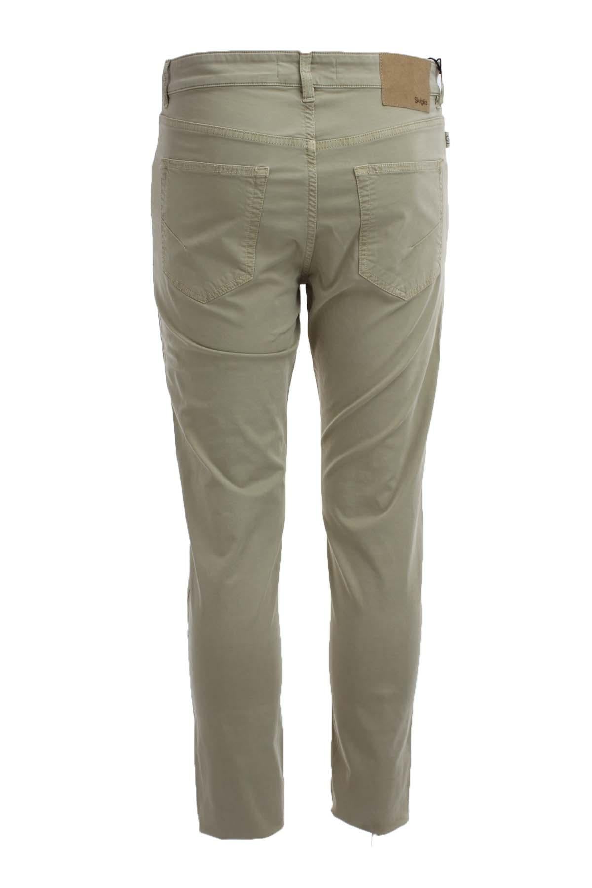 Pantalone in raso cotone 5 tasche 