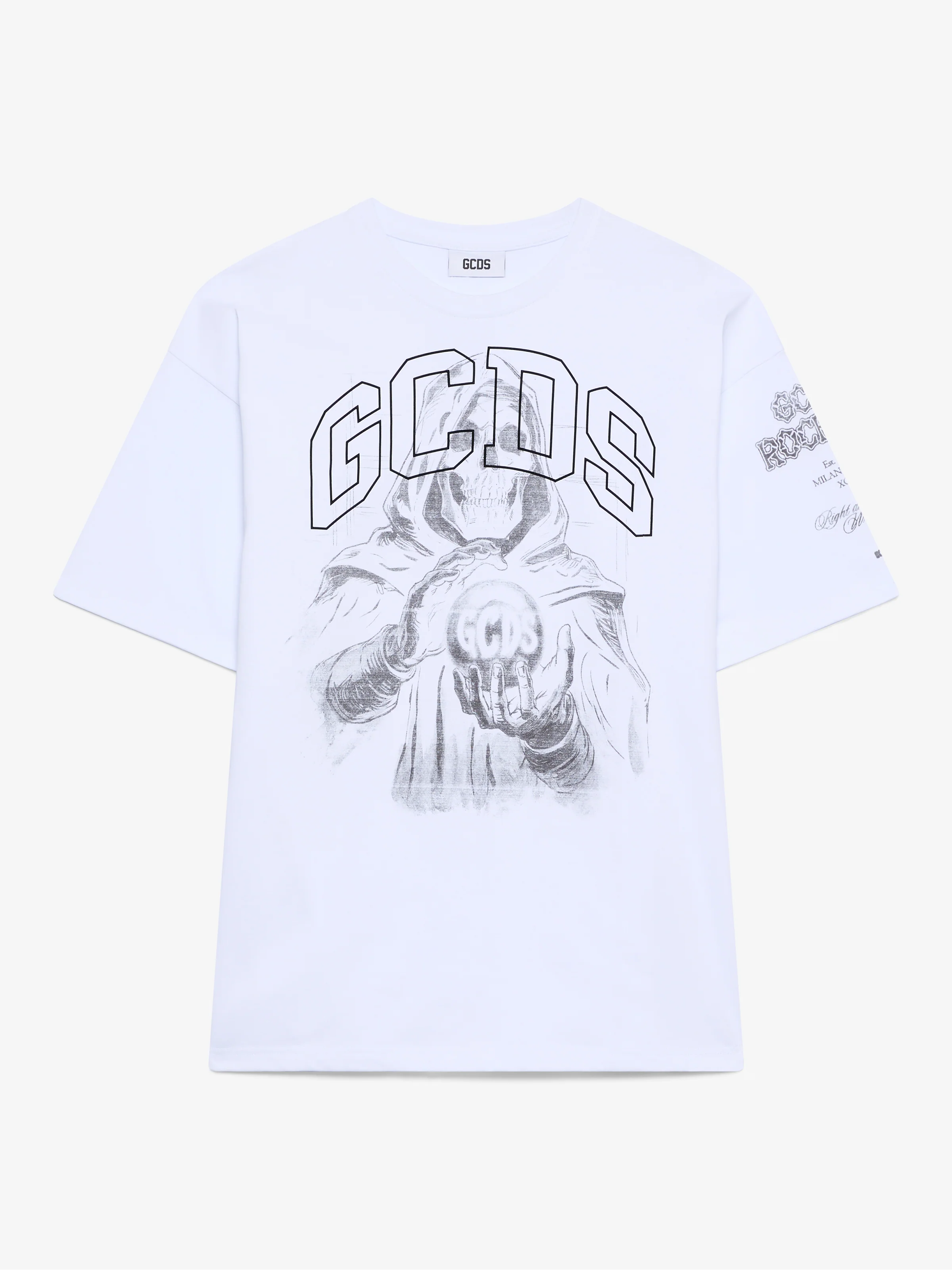 T-shirt mezza manica con stampa gotica 