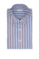 Camicia manica lunga in cotone a righe multicolor 