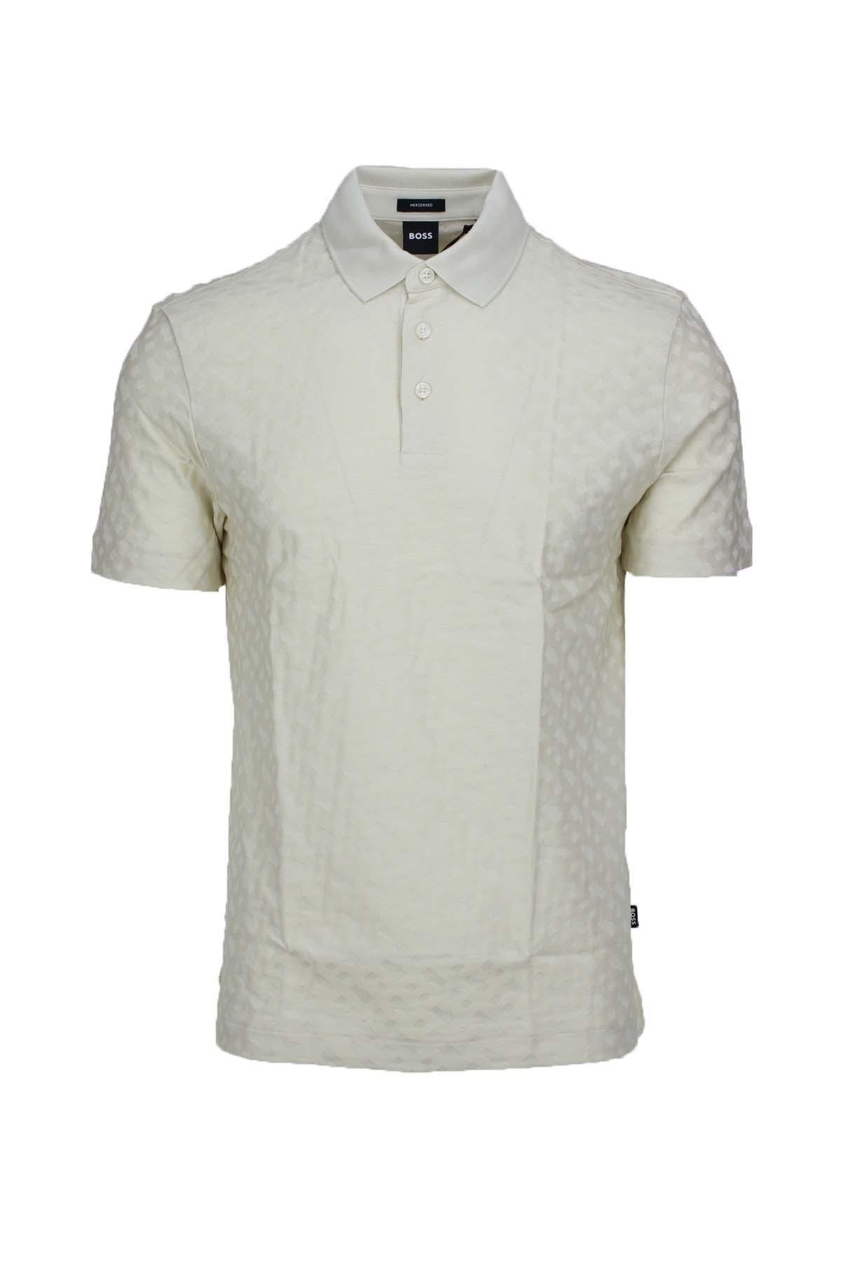 Polo mezza manica con monogrammi Boss 